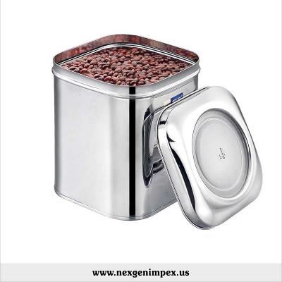 Stainless Steel Capacity Square Grocery Container